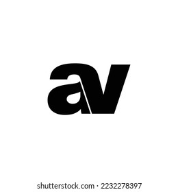 Letter AV simple logo design vector