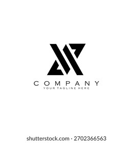 Letra AV triángulo espacio negativo simple logo diseño Vector