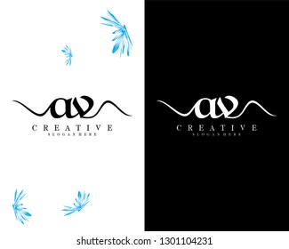 letter av, va logo design vector
