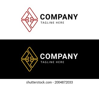 Letter AV or VA Logo Line Version Design Template