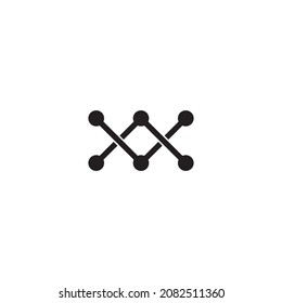 
letter AV VA A V molecules simple symbol logo vector