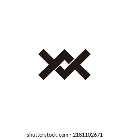 Letter AV VA A V square, combination geometric symbol simple logo vector