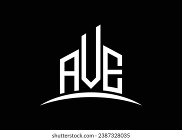 Letter AVE building vector monogram logo design template. Building Shape AVE logo.