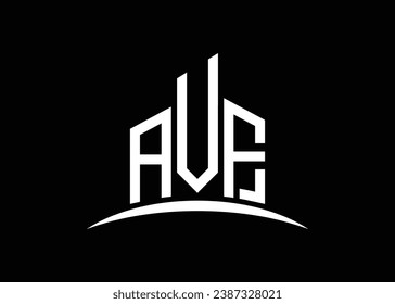 Letter AVF building vector monogram logo design template. Building Shape AVF logo.