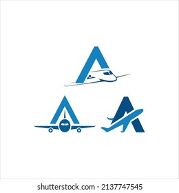 Letter A for aviation vector template