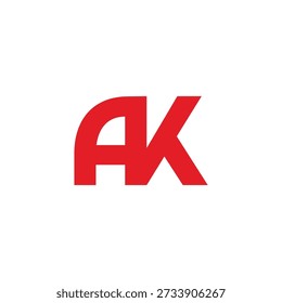 letter avk simple linked geometric logo vector 