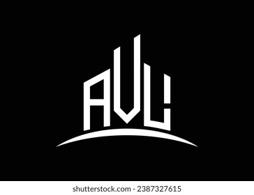 Letra AVL construcción de la plantilla de diseño de logotipo de monograma vectorial de construcción. Construyendo el logotipo de AVL Shape.