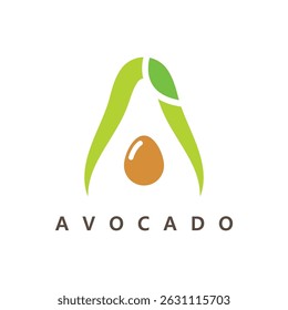 Uma letra abacate logotipo ícone vetor conceito elemento de design 