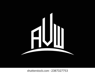Letter AVW Building Vektormonogramm Logo Design Vorlage. Erstellen Sie das AVW-Logo.