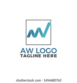 the letter AW becomes an abstract graph that shows growth