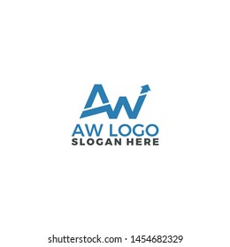 the letter AW becomes an abstract graph that shows growth