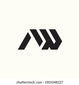 Letter AW black logo vector concept