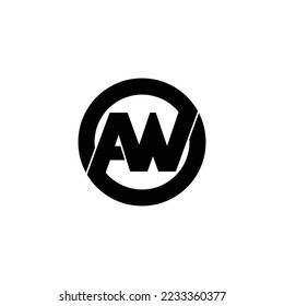 Letter AW circle logo design vector