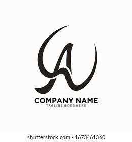 Letter AW initial logo design concept