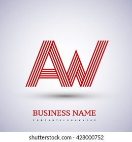 Letter AW linked logo design. symbol for your business or company identity.