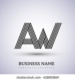 Letter AW linked logo design. Elegant symbol for your business or company identity.