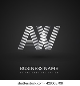 Letter AW linked logo design. Elegant silver colored symbol for your business or company identity.