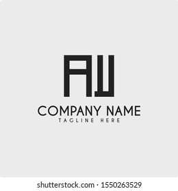 letter AW for logo design