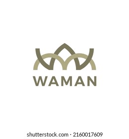 Diseño de logotipo de carta AW con contorno de nudo, simple y llano vector de logotipo inicial de WA para empresas, identidad de marca y logotipo personal