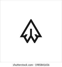 signo vectorial de diseño de logotipo AW de letra