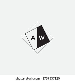 Letter AW logo icon flat and vector design template.