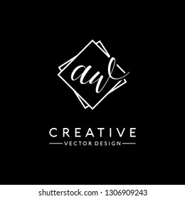 Letter AW Logo. Initial Letter Design Vector Luxury Colors