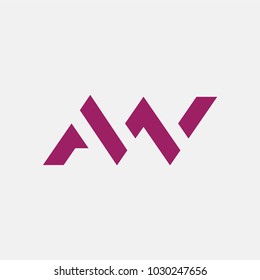 letter AW logo vector