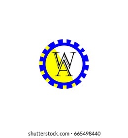 letter A,W logo vector