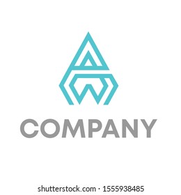 letter AW logo vector design template
