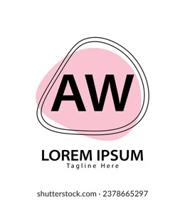 letter AW logo. A W. AW logo design vector illustration for creative company, business, industry