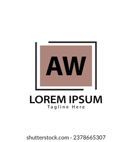 letter AW logo. A W. AW logo design vector illustration for creative company, business, industry