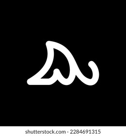 Logo creativo de la línea de ondas monográficas de la letra