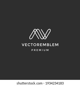Briefe oder Mw-Logo, Vektorgrafik auf schwarzem Hintergrund