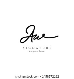 Letter AW Signature Logo Template - Vector
