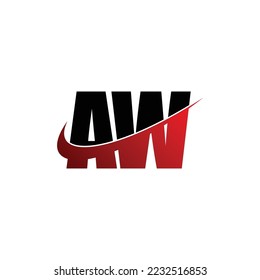 Letter AW simple logo design vector