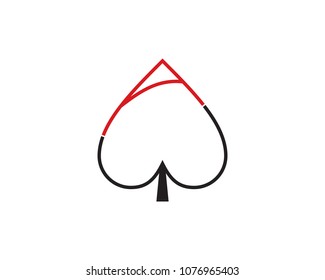 Letter AW Spade Icon Vector Logo Template Illustration Design