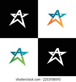 Letter AW mit Sternlogo-Design