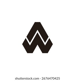 letra aw listras triângulos simples geométrica logotipo vetor