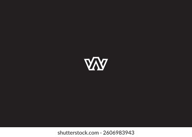 Letter AW or VM logo design with black background. 