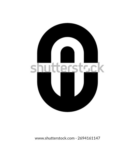 Letter AW or WA creative negative space monogram logo