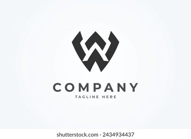 Letter AW Or WA Logo. monogram logo design combination of letters A and W. Flat Vector Logo Design Template element. vector illustration