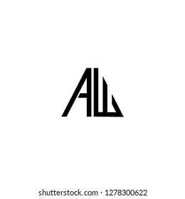 letter aw, wa triangle Logo design Template Vector Design white background