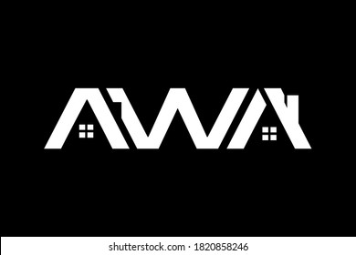 Letter AWA with home for design concept. Very suitable in various business purposes, also for icon, logo symbol and many more.