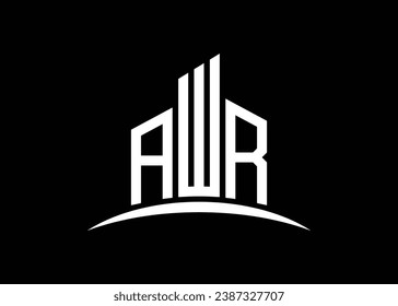 Letter AWR building vector monogram logo design template. Building Shape AWR logo.