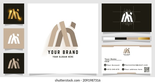 Letter AX or AK monogram logo with business card design