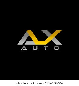 Letter AX auto logo gold silver design template elements group for Company - Vector