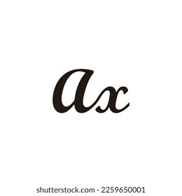 Letter ax connect geometric symbol simple logo vector