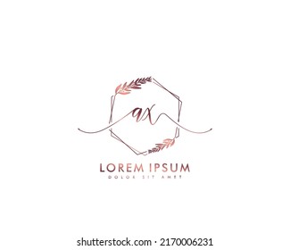 Letter AX Initial Handschrift Logo mit Unterschrift und handgezeichnet Stil.