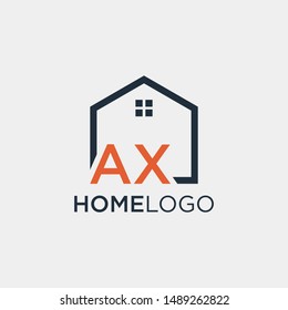 letter AX Line House Real Estate Logo. home initial A B concept. Construction logo template, Home and Real Estate icon, - vector