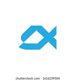 letter ax linked geometric logo vector